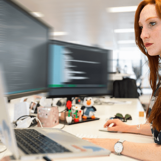 Woman working at computer